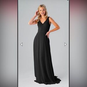 Kennedy Blue Bridesmaid Dress- Kristen Black Chiffon Size 4, Hemmed for 5’4”